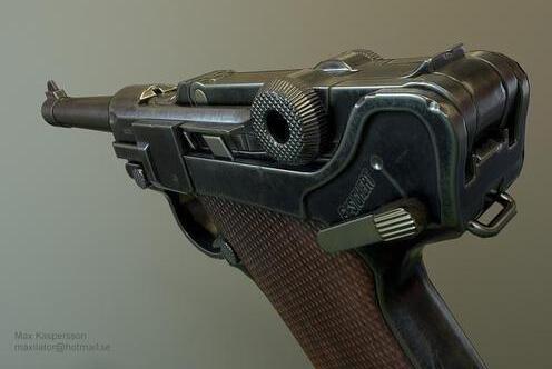 世界上最漂亮的枪，鲁格P08手枪金色枪身雕刻印花（精致到每一个细节）