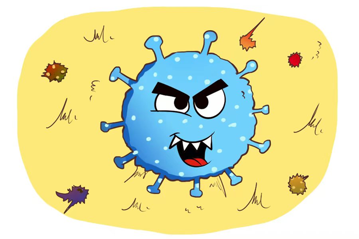 水痘病毒 卡通图片
