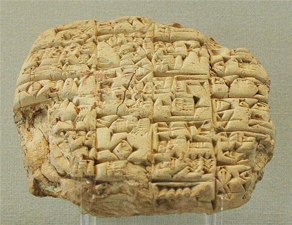 世界上最古老的文字，楔形文字距今已有五六千年(苏美尔文明)
