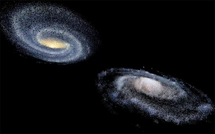 哈勃拍摄的星系碰撞 38亿年后银河系也这样（星系产生）