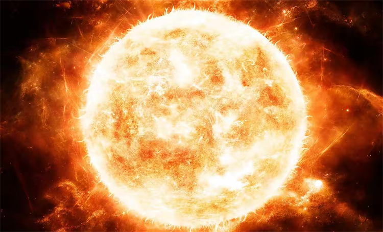 出现在太阳附近的不明物体 与地球的大小非常相似（虚假图片）