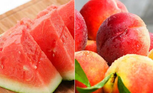 桃子和西瓜能一起吃吗，能（同食美容养颜、预防贫血）