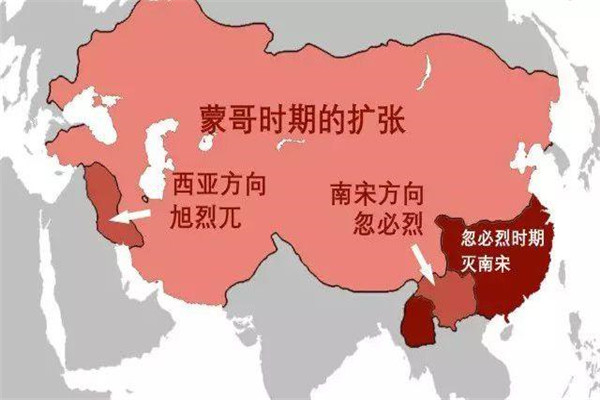 蒙古帝国：公元1260年解体（发展为元朝）
