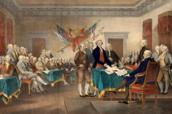 美国独立宣言是哪一年颁布的：1776年7月4日(美国独立日)