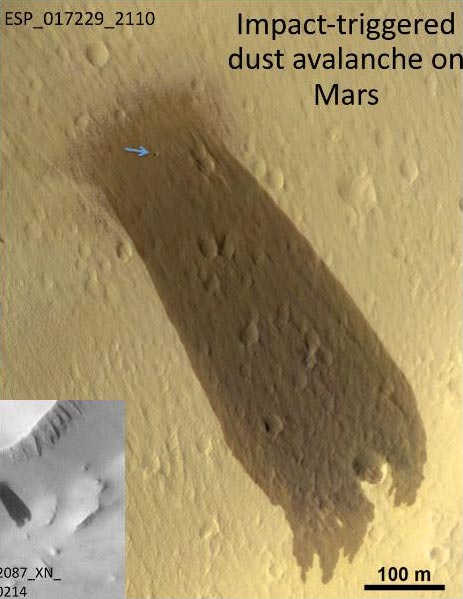 火星上的尘埃雪崩（奥德赛探测器）