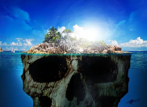 海洋上恐怖的骷髅岛，骷髅岛真的存在吗？  （远古生物）
