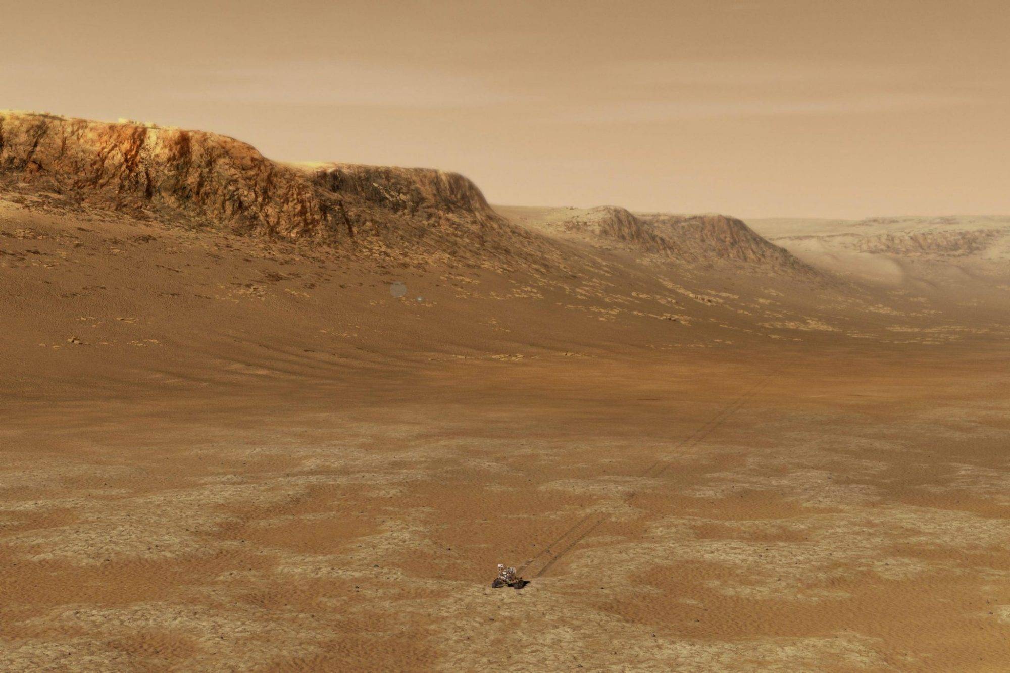 2619个火星日，好奇号前避险相机拍摄到别样风景（火星景象）