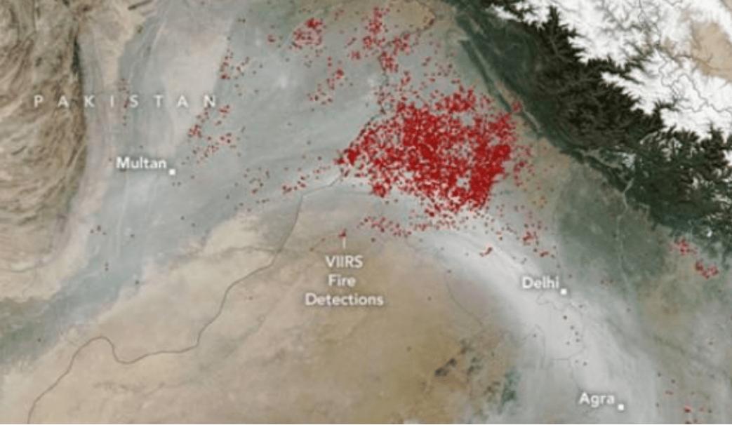 印度北方出现严重空气污染 NASA拍摄最新卫星地图 污染源头在哪儿