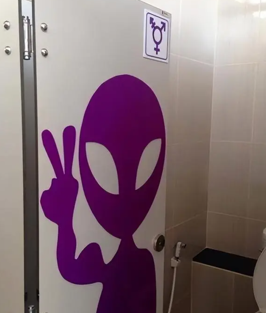 泰国街头遇到紫色的厕所 为什么不能进？（泰国厕所）