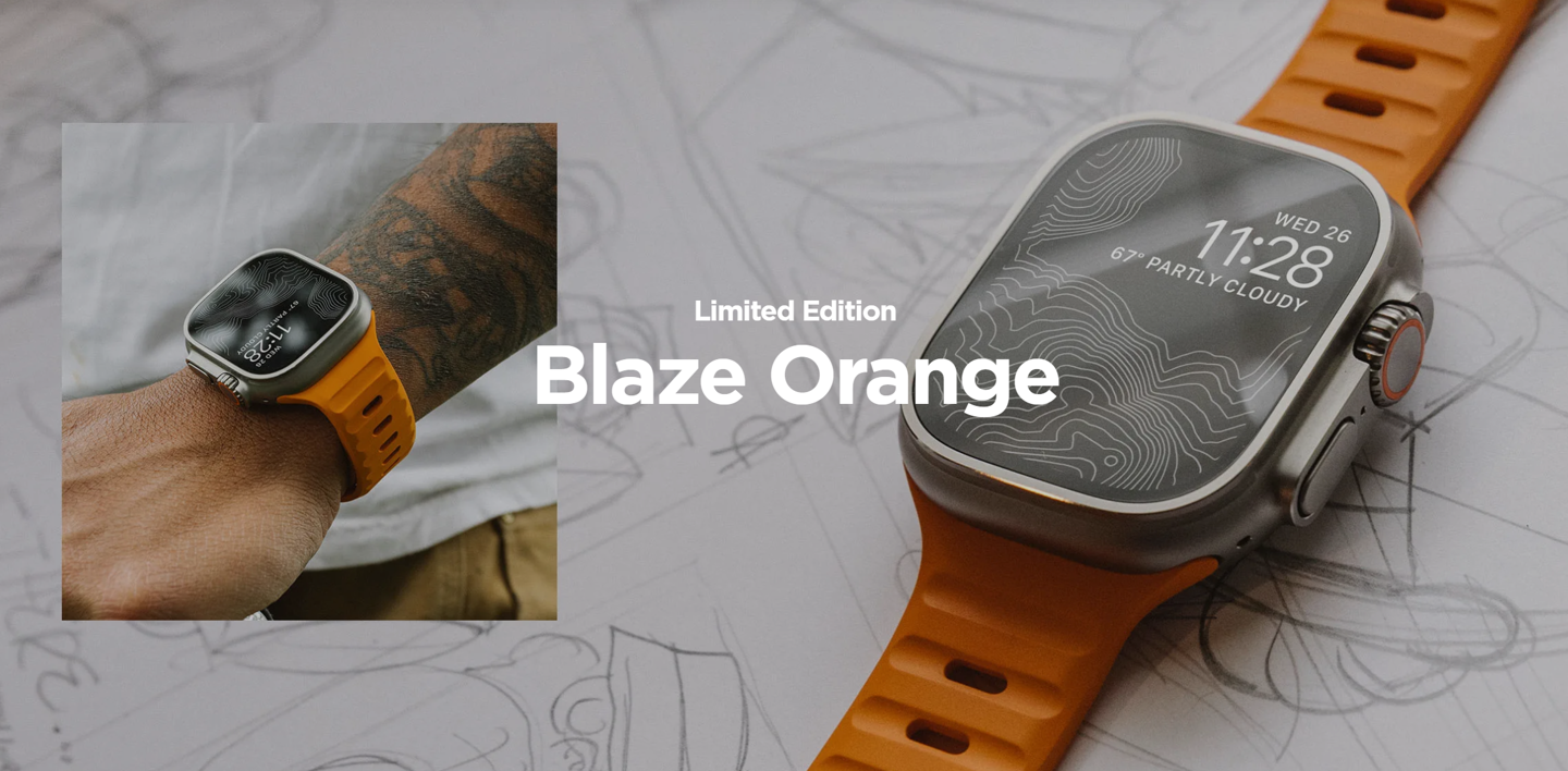 采用高辨识度设计，Nomad 推出适用于 Apple Watch 的限量款“Blaze”表带