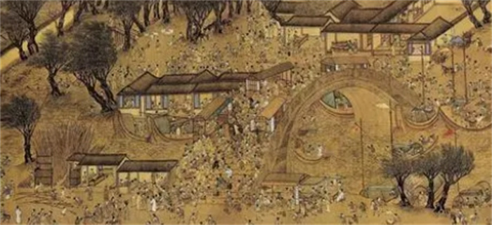 北宋画家张择端笔下的《清明上河图》，繁华的开封古城和古运河