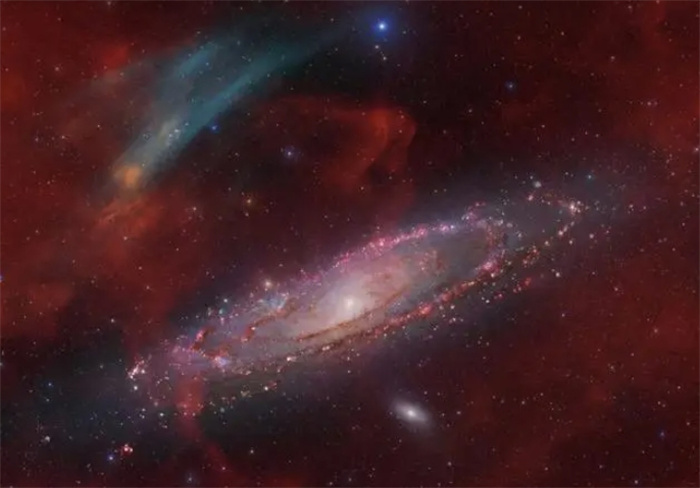 仙女座星系又有新发现，神秘气体云团曝光，直径10万光年
