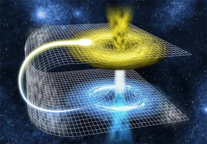 爱因斯坦认为，黑洞是连接不同宇宙的桥梁，通过它将到达其他时空