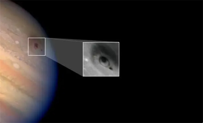 朱诺号木星探测器  拍到木星云层暗影  是木卫三的影子