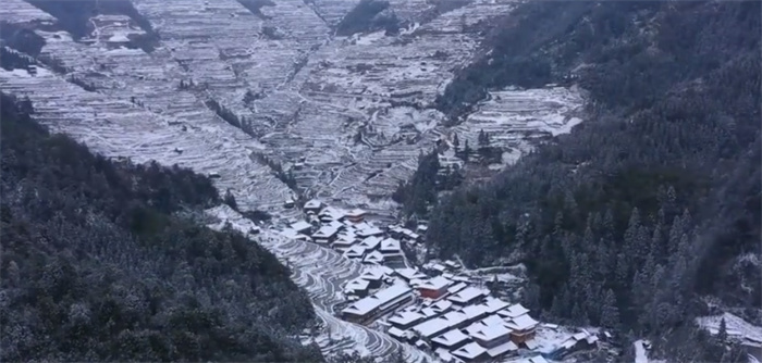 贵州梯田雪后形成大地指纹 大地指纹如何形成的